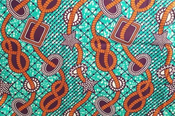 ORANGE CELEBRATION Waxprint Stoff